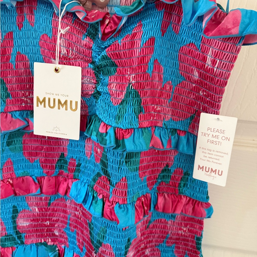 NWT Show Me Your MuMu Stella Smocked Dress - XL - Picture 7 of 9